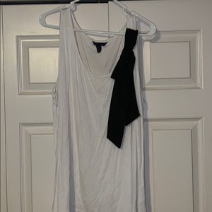 White Tank with Black Ribbon